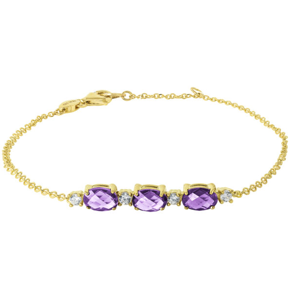 bracelet, handmade jewel, gold, K14, K18, semiprecious stones, diamonds, amethyst