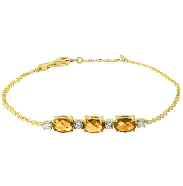 bracelet, handmade jewel, gold, K14, K18, semiprecious stones, diamonds, citrine