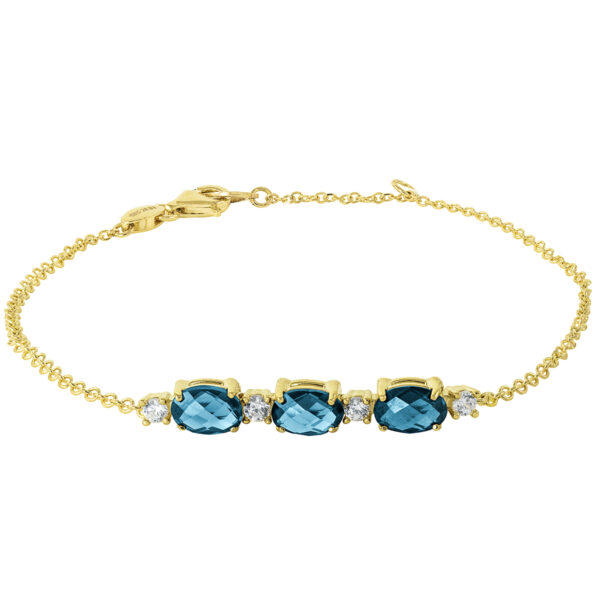bracelet, handmade jewel, gold, K14, K18, semiprecious stones, diamonds, London blue