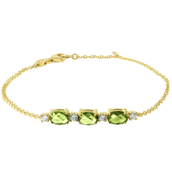 bracelet, handmade jewel, gold, K14, K18, semiprecious stones, diamonds, peridot