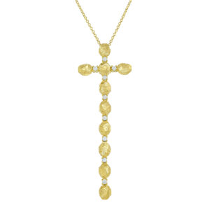 necklace, cross, pendant, gold, k14, k18, handmade jewel, diamonds