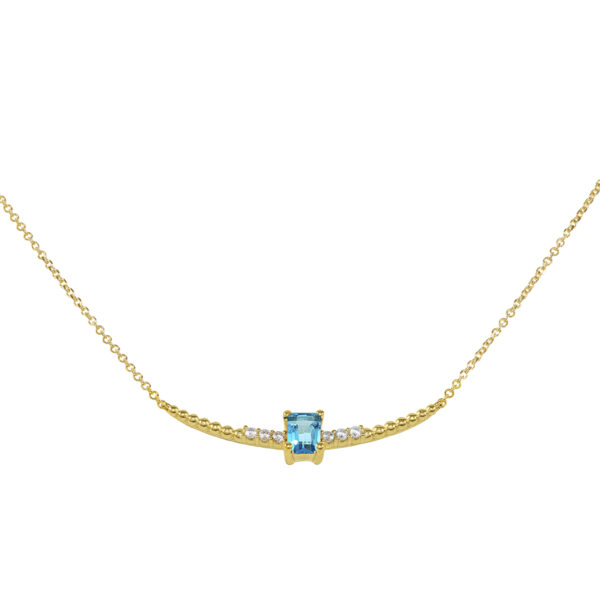 necklace, handmade jewel, gold, K14, K18, semiprecious stones, diamonds, swiss blue