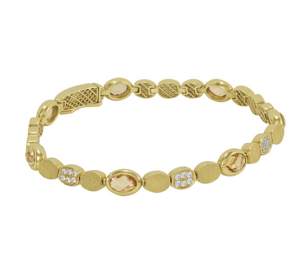 bracelet, gold, k14, k18, handmade jewel, diamonds, semiprecious stones, citrine