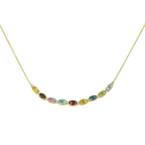 necklace, handmade jewel, gold, K14, K18, semiprecious stones, diamonds