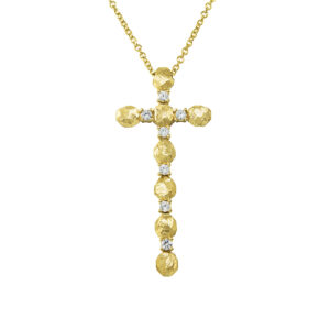 necklace, gold, handmade jewel, k14, k18, diamonds, cross