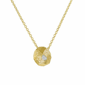 necklace, gold, handmade jewel, k14, k18, diamonds, pentad