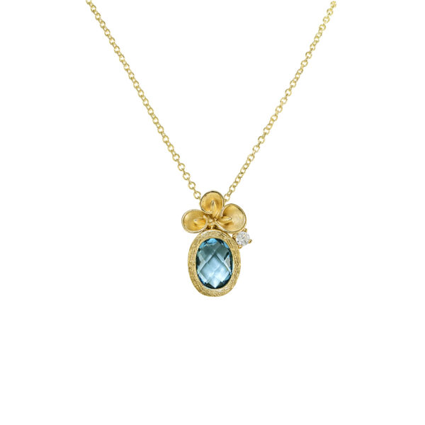 necklace, gold, k14, k18, handmade jewel, diamonds, semiprecious stones, pentad