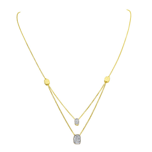 necklace, gold, k14, k18, handmade jewel, diamonds, pentad
