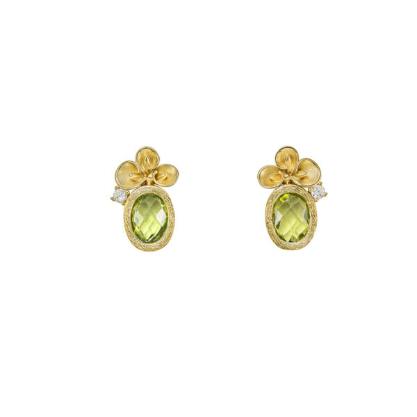 Earrings, gold, handmade jewels, K14, k18, semiprecious stones, gems, diamonds