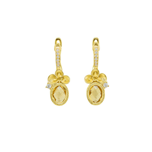 Earrings, gold, handmade jewels, K14, k18, semiprecious stones, gems, diamonds